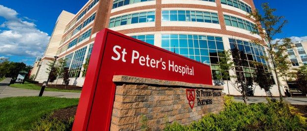 Exterior shot of St. Peter's Hospital in Albany, New York