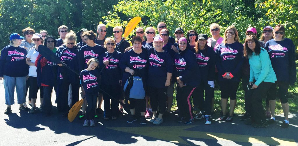 Kudos to the St. Peter's Hospital Making Strides Against Breast Cancer team, which on September 25 held a kayak trip on Round Lake to raise money and awareness for the American Cancer Society!